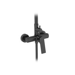 Invena Neri zestaw prysznicowy ścienny z deszczownicą czarny AU09B04