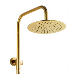 Invena Gold zestaw prysznicowy ścienny termostatyczny z deszczownicą złoty AU-16-009