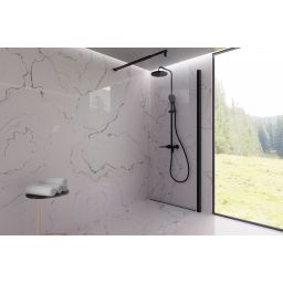 Invena Dokos zestaw prysznicowy ścienny z deszczownicą czarny AU-19-B04