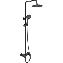Invena Dokos zestaw prysznicowy ścienny z deszczownicą czarny AU-19-B04