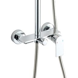 Invena Rikia zestaw prysznicowy ścienny z deszczownicą chrom AU-24-B01