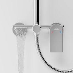 Invena Rikia zestaw prysznicowy ścienny z deszczownicą chrom AU-24-B01