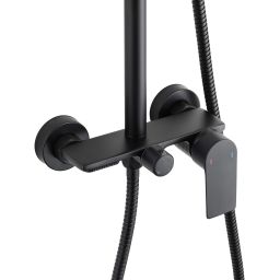 Invena Rikia zestaw prysznicowy ścienny z deszczownicą czarny AU-24-B04