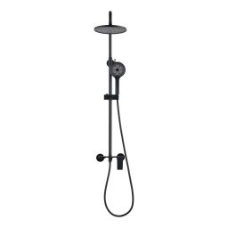 Invena Rikia zestaw prysznicowy ścienny z deszczownicą czarny AU-24-B04