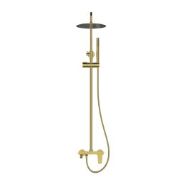 Invena Alonia zestaw prysznicowy ścienny z deszczownicą złoty AU-70-D09