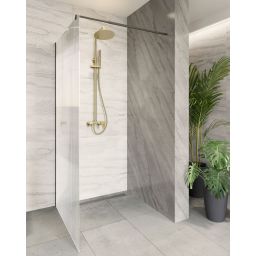 Invena Alonia zestaw prysznicowy ścienny z deszczownicą złoty AU-70-D09