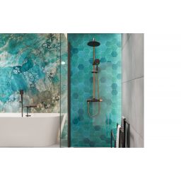 Invena Moonlight zestaw prysznicowy ścienny czarny/złotyAU77014