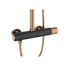 Invena Moonlight zestaw prysznicowy ścienny czarny/złotyAU77014