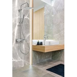 Invena Svart zestaw prysznicowy ścienny termostatyczny z deszczownicą chrom AU-85-001