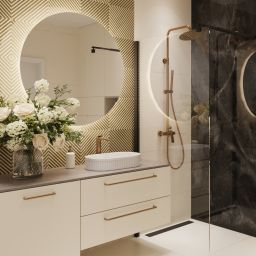 Invena Neri Plus zestaw prysznicowy ścienny z deszczownicą miedź AU-P9-B14