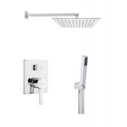 Invena Glamour zestaw prysznicowy podtynkowy z deszczownicą chrom BS-02-0K1