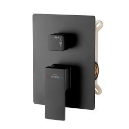 Invena Paros zestaw prysznicowy podtynkowy z deszczownicą czarny BS-09-004