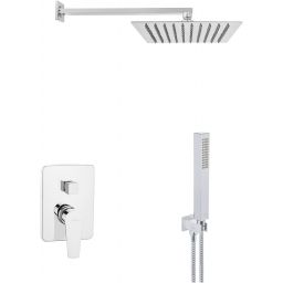 Invena Dokos zestaw prysznicowy podtynkowy z deszczownicą chrom BS-19-CK2