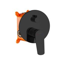 Invena Alonia zestaw prysznicowy podtynkowy z deszczownicą czarny BS-70-004