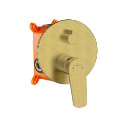 Invena Alonia zestaw prysznicowy podtynkowy z deszczownicą złoty BS-70-009