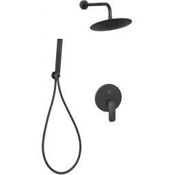 Invena Siros Black zestaw prysznicowy podtynkowy z deszczownicą czarny BS-90-012