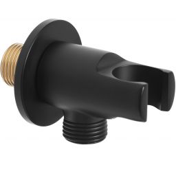 Invena przyłącze kątowe z uchwytem czarne SC-P1-040