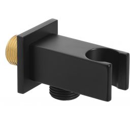 Invena przyłącze kątowe z uchwytem czarne SC-P1-041