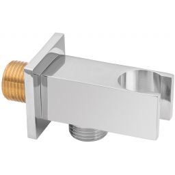 Invena przyłącze kątowe ścienne z uchwytem słuchawki chrom SC-P1-033