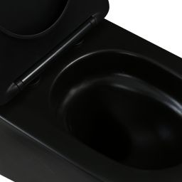 Invena Tavro miska WC z deską wolnoopadającą wisząca bez kołnierza czarny mat CE-71-005