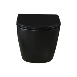 Invena Tavro miska WC z deską wolnoopadającą wisząca bez kołnierza czarny mat CE-71-005