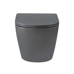 Invena Tavro QFS miska WC z deską wolnoopadającą wisząca bez kołnierza szary mat CE-71-007