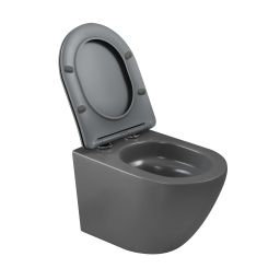 Invena Tavro QFS miska WC z deską wolnoopadającą wisząca bez kołnierza szary mat CE-71-007