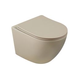 Invena Tavro QFS miska WC z deską wolnoopadającą wisząca bez kołnierza cappuccino CE-71-008