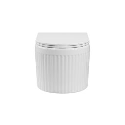 Invena Glamour miska WC z deską wolnoopadającą wisząca bez kołnierza biały półmat CE-92-001