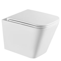 Invena Florina miska WC z deską wolnoopadającą wisząca bez kołnierza spłukiwanie wirowe biały połysk CE-94-001