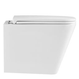 Invena Florina miska WC z deską wolnoopadającą wisząca bez kołnierza spłukiwanie wirowe biały połysk CE-94-001