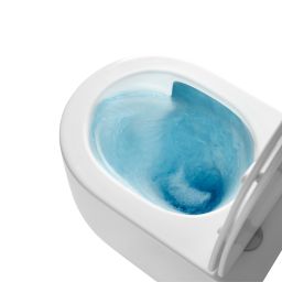 Invena Korfu miska WC z deską wolnoopadającą wisząca bez kołnierza spłukiwanie wirowe biały połysk CE-95-001