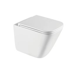 Invena Patras miska WC z deską wolnoopadającą wisząca bez kołnierza ze spłukiwaniem wirowym biały CE-97-001