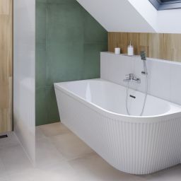 Invena Glamour wanna narożna 170x80 cm owalna biała AN-02-11L