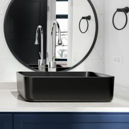 Invena Paros umywalka 47,5x37,5 cm nablatowa prostokątna czarny półmat CE-36-005