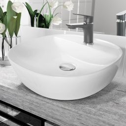 Invena Parla umywalka 40 cm nablatowa okrągła biała CE-41-001