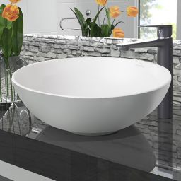 Invena Tinos umywalka 39,5 cm nablatowa okrągła biały mat CE-43-001