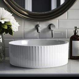 Invena Glamour umywalka 37x37 cm okrągła nablatowa biała CE-63-001