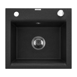 Invena Tesalia zlewozmywak granitowy 48x44 cm czarny AZ-01-041