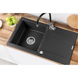 Invena Tesalia zlewozmywak granitowy 76x44 cm czarny AZ-01-043