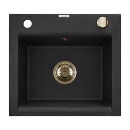 Invena Tesalia zlewozmywak granitowy 48x44 cm czarny AZ-01-Z41