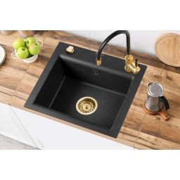 Invena Tesalia zlewozmywak granitowy 48x44 cm czarny AZ-01-Z41