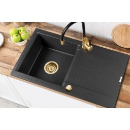 Invena Tesalia zlewozmywak granitowy 76x44 cm czarny AZ-01-Z43