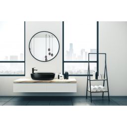 Invena Korfu umywalka 60x42 cm nablatowa owalna czarny półmat CE-34-005