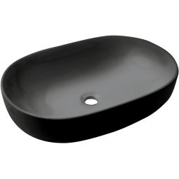 Invena Korfu umywalka 60x42 cm nablatowa owalna czarny półmat CE-34-005