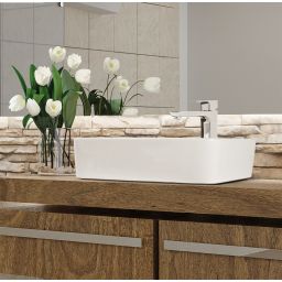 Invena Paros umywalka 48,5x37,5 cm nablatowa prostokątna biała CE-36-001