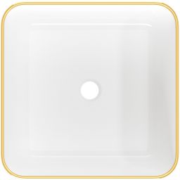 Invena Malaga umywalka 39 cm nablatowa kwadratowa złoty/biały CE-39-013-W