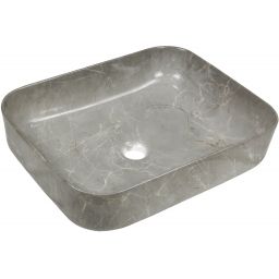 Invena Florina umywalka 51x40 cm nablatowa prostokątna szary połysk CE-40-705