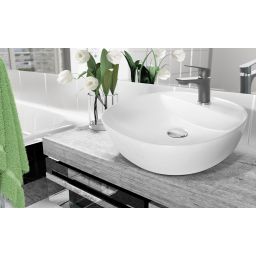 Invena Corso umywalka 50x38 cm nablatowa owalna biała CE-42-001