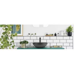 Invena Tinos umywalka 39,5 cm nablatowa okrągła czarny półmat CE-43-005